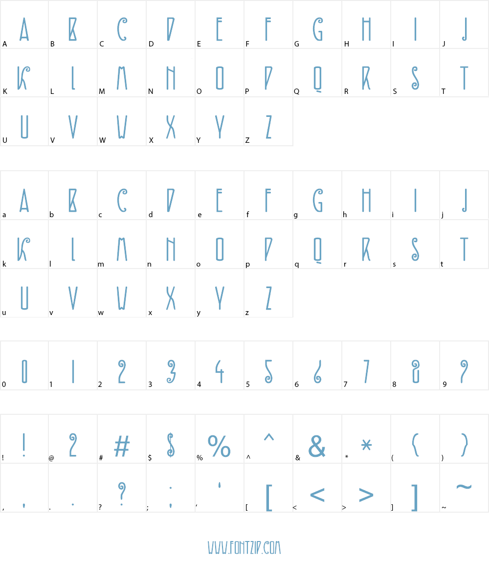 DK Fiebiger Zwei Font Character